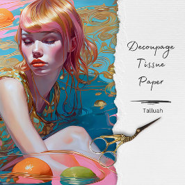 Vintage Frauendekoupage Seidenpapier