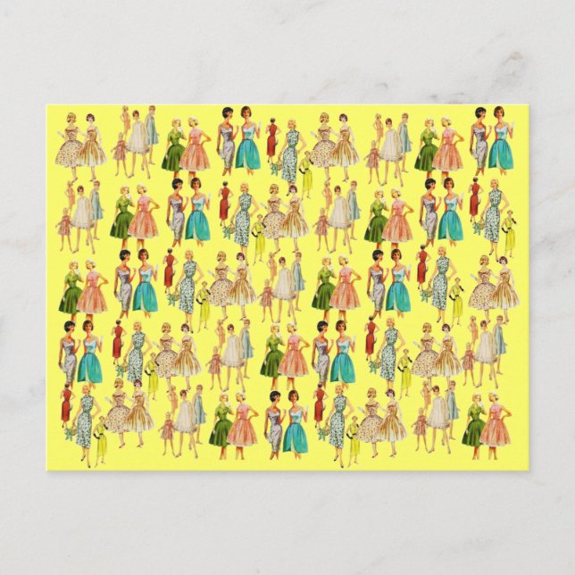 Vintage Frauenmode Postkarte (Vorderseite)