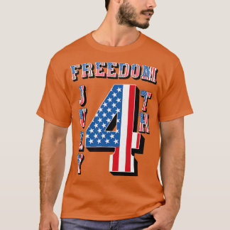 Vintage Freiheit 4. Juli amerikanischer Flaggentex T-Shirt