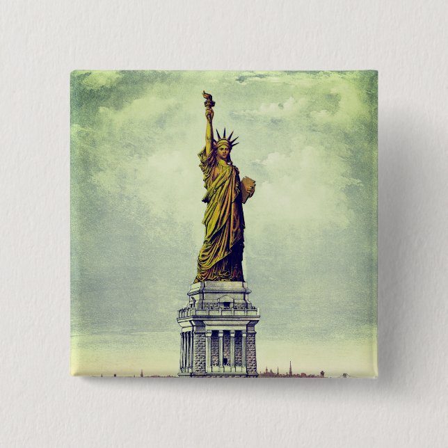 Vintage Freiheitsstatue Button (Vorderseite)