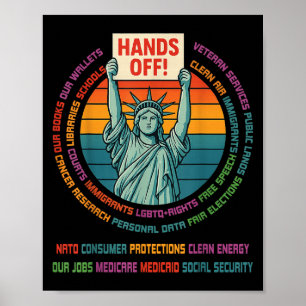 Vintage Freiheitsstatue macht Freiheitsprotest R Poster