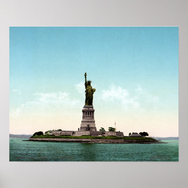 Vintage Freiheitsstatue, New Yorker Hafen 1905 Poster (Vorne)