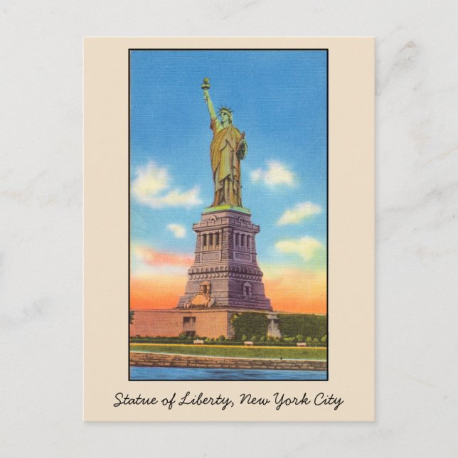 Vintage Freiheitsstatue NYC Postkarte (Vorderseite)