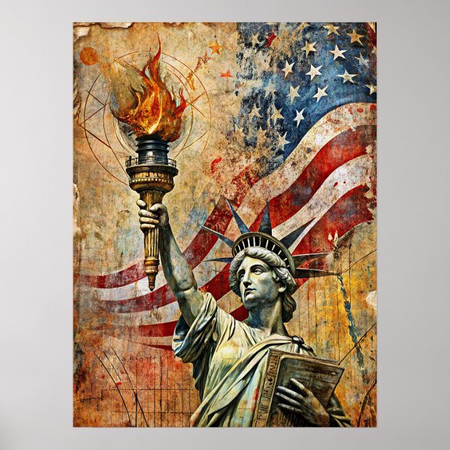Vintage Freiheitsstatue Poster (Vorne)