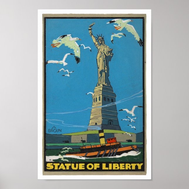 Vintage Freiheitsstatue Posterette aus den 20er Ja Poster (Vorne)