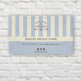 Vintage French Blue Bakery Logo-Veranstaltung Banner