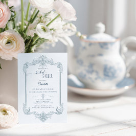 Vintage French Blue Bridal Shower Einladung