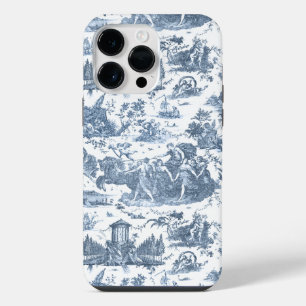 Vintage French Chariot of Dawn Toile de Jouy-Blue iPhone 14 Pro Max Hülle