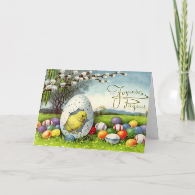 Vintage French Easter Card Feiertagskarte (Vorderseite)