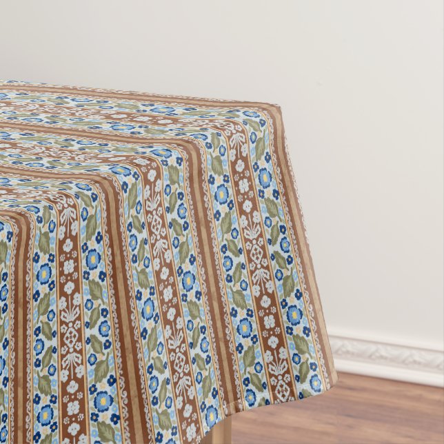 Vintage French Imperial Striped Floral Tablecloth  Tischdecke (Beispiel)