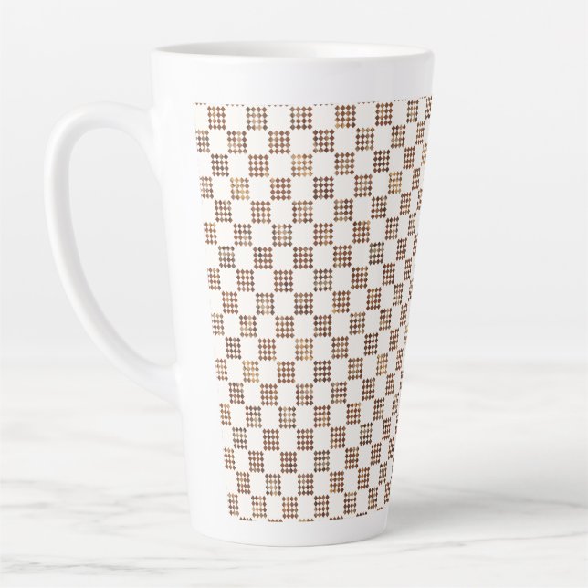 Vintage French-Inspired Checkboard  Milchtasse (Links)