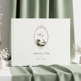 Vintage French Monogram Wedding Guest Book Gästebuch