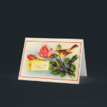 Vintage French Mother Birthday Greeting Card Karte<br><div class="desc">Retro / Vintage French Mother Birthday greeting card.  Lovely little bird with roses for mom!  Gute Party,  Mama!  Happy Birthday Mom!</div>