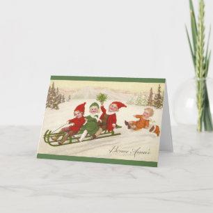 Vintage French New Year Greeting Card Feiertagskarte