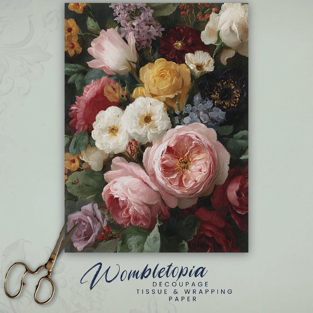 Vintage French Romantic Floral Bouquet Decoupage  Seidenpapier (Von Creator hochgeladen)