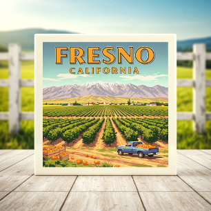 Vintage Fresno Kalifornien Fliese