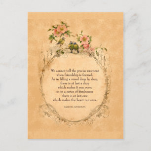 Vintage Freunde - Vögel & Blumen - Postkarte