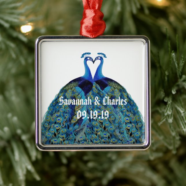 Vintage Friedenstruppen Küssen Hochzeitsgeschenke Silbernes Ornament (Baum)