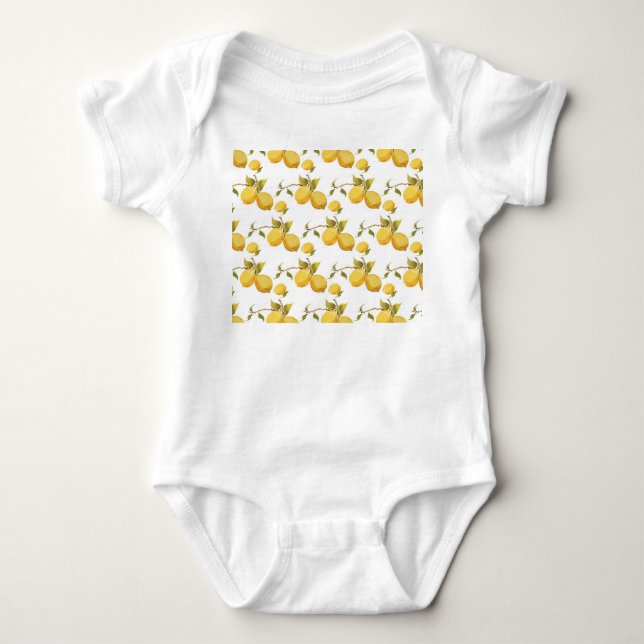 Vintage frische Zitronen: einfaches Design Baby Strampler (Vorderseite)