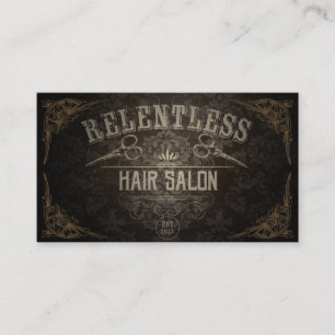 Vintage-Friseursalon benutzerdefiniertes Logo Term Terminkarte