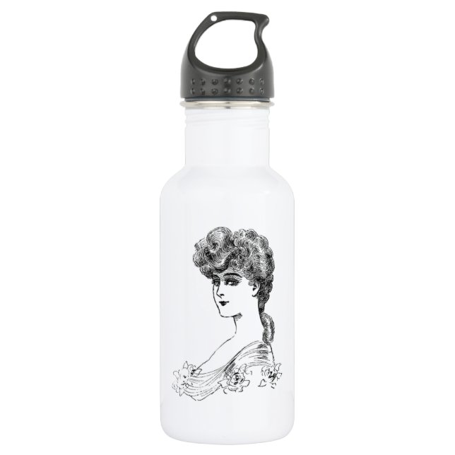 Vintage Frisur Trinkflasche (Vorderseite)