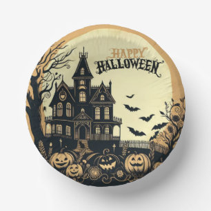 Vintage Frohe Halloween Kunst Pappteller