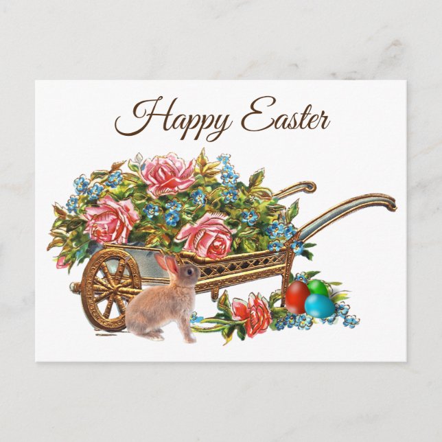 Vintage Frohe Ostern Postkarte (Vorderseite)