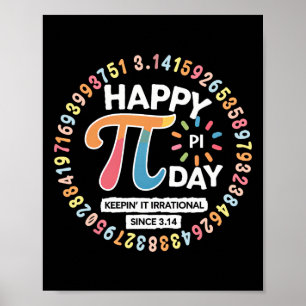 Vintage Frohe Pi-Tag für Mathe-Liebhaber Lehrer Sc Poster