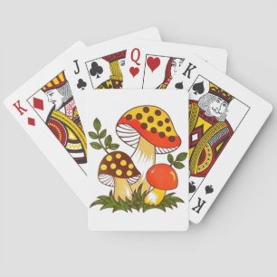 Vintage Frohe Pilze Spielkarten