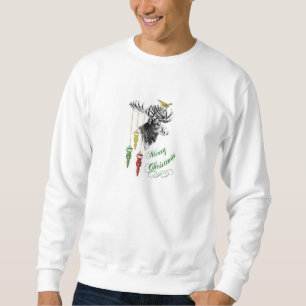 Vintage frohe Weihnacht-Elch-Verzierungen Sweatshirt