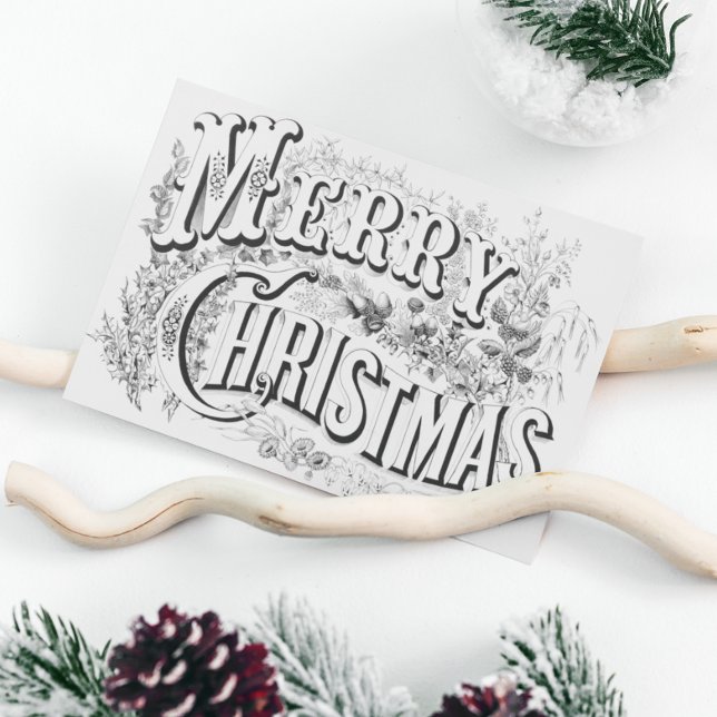 Vintage frohe Weihnachten 1876 Illustration (Von Creator hochgeladen)