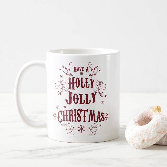 Vintage Frohe Weihnachten Kaffeetasse (Mit Donut)