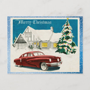 Vintage Frohe Weihnachten Postkarte