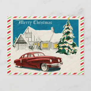 Vintage Frohe Weihnachten Postkarte