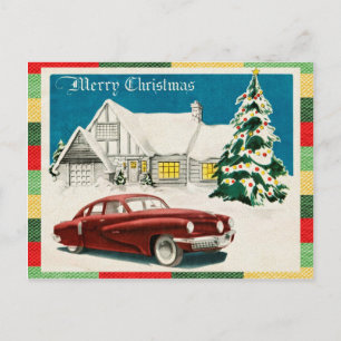 Vintage Frohe Weihnachten Postkarte