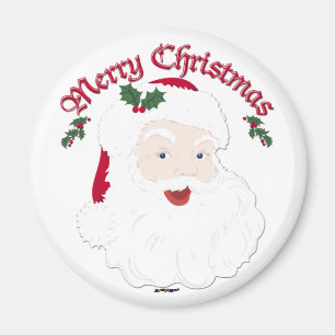 Vintage Frohe Weihnachten Santa - Schrift Magnet