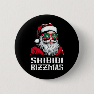 Vintage Frohe Weihnachten Santa Sigmas Claus Skibi Button