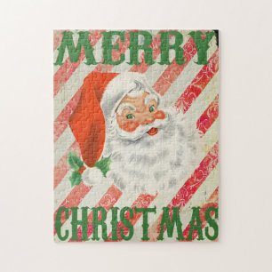 Vintage Frohe Weihnachten Weihnachtsmann Puzzle
