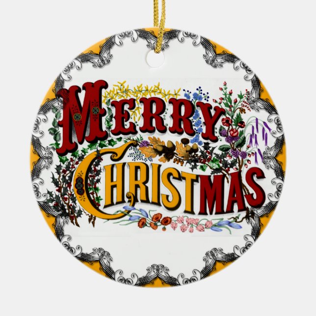 Vintage frohe Weihnachtsschmuck (Vorne)