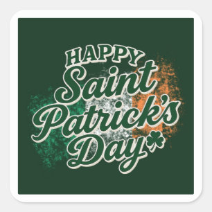 Vintage Frohen St. Patricks Tag Quadratischer Aufkleber