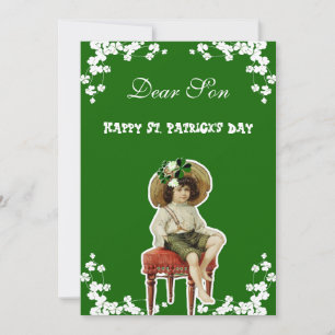 Vintage Frohen St. Patricks Tag Sohn, Enkel Irisch Feiertagskarte