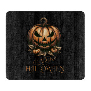 Vintage frohes Halloween Kürbis Schneidebrett