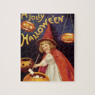 Vintage fröhliche Halloween-Hexe von Ellen Clapsad
