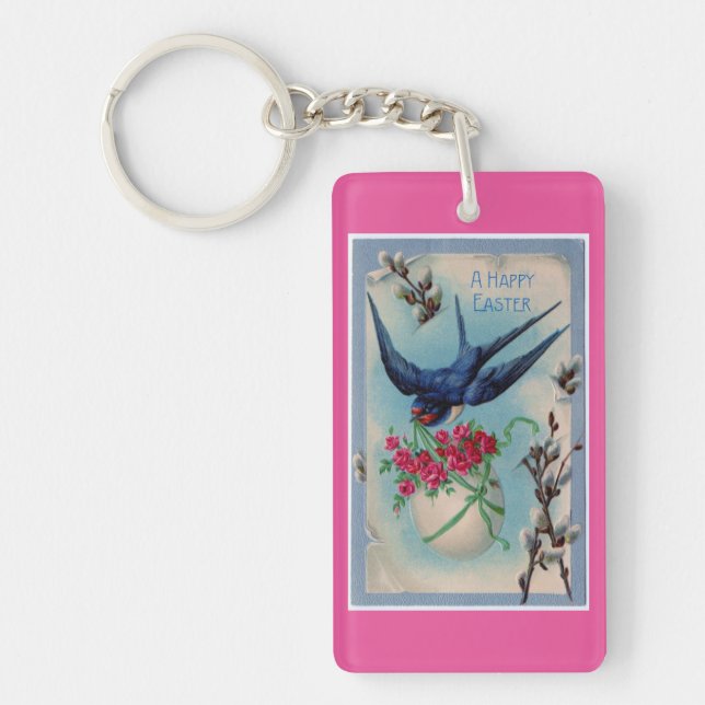 Vintage fröhliche Ostern Schlüsselanhänger (Vorderseite)