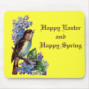 Vintage-Fröhliche-Ostern-Vogel-Mauspad Mousepad