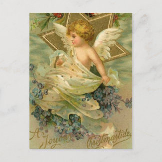 Vintage fröhlicher Weihnachtsengel Feiertagspostkarte