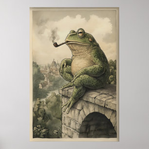 Vintage-Frosch-Kunst-Druck, viktorianischer Frosch Poster