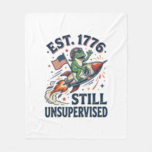 Vintage Frosch Rakete Est 1776 Unbeaufsichtigtes S Fleecedecke