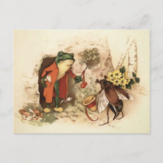 Vintage Frosch- und Bug-Postkarte Postkarte