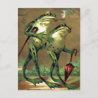 Vintage Frösche Postkarte
